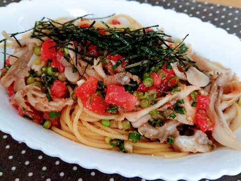 炒め不要!辛子明太子と舞茸のパスタ